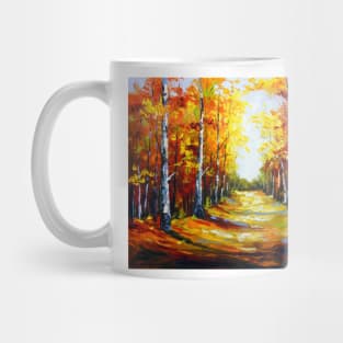 Birch road to the light Mug